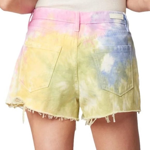 Blank NYC The Barrow Vintage High Rise Tie Dyed Denim Jean Shorts - Picture 2 of 14